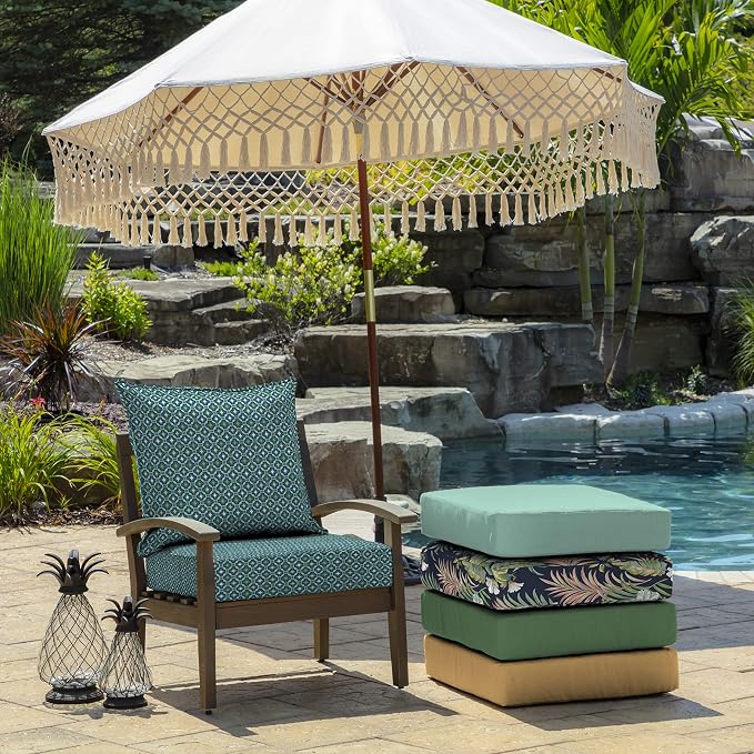 Arden Outdoor Deep Seat Cushion Set, 24x24, Alana Tile