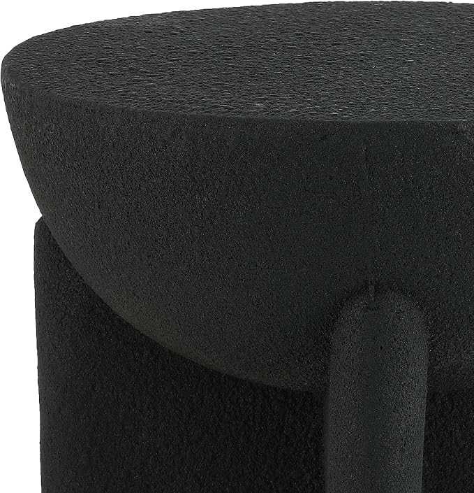 JONATHAN Y Brady Indoor/Outdoor Accent Table & Garden Stool, Minimalist Geometric Weather Resistant Sculptural Side Table for Patio, 17.75" x 16.25", Black Frosted TBL1109A