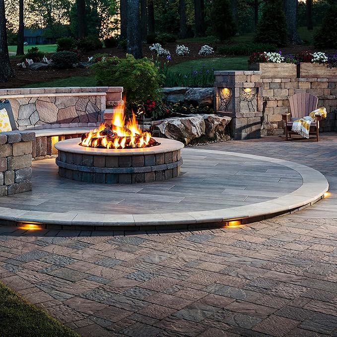 LUMENGY 7 Inch LED Hardscape Light, 1 to 3 Watt Dimmable, 2700K Warm White, 12V, Easy Replaceable Feature, Includes 3 Mounting Plates for Outdoor Paver Steps and Retaining Walls, Black Finish
