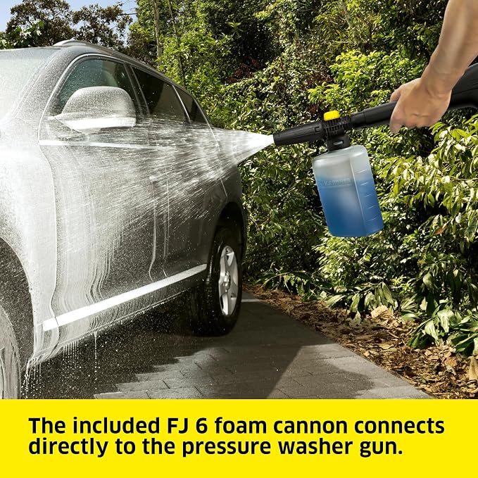 Kärcher K 1 Electric Pressure Washer, Foam Cannon, Spray Gun, Vario Power Spray Wand and Hose - Compact Design and Lightweight, Power Washer 1700 PSI - 1.45 GPM