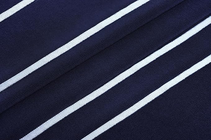 COTTON CRAFT Pool Lounge Chair Cover - 2 Pack Terry Towel Chaise Lounge Cover - Soft Cotton Absorbent Horizontal Stripe Beach Chair Towel - Oversized 32 W x 82 L x 7 inch Pocket - 450 GSM - Blue
