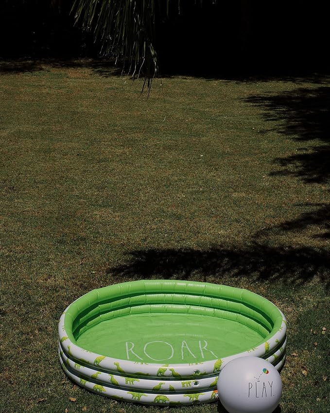 Rae Dunn x CocoNut Float Mini Pool with Dinosaur Graphics - Roar! Inflatable Swimming Pool for Kids - Great Splash Pool for Backyard, Summer Parties & Swim Events Ages 5+