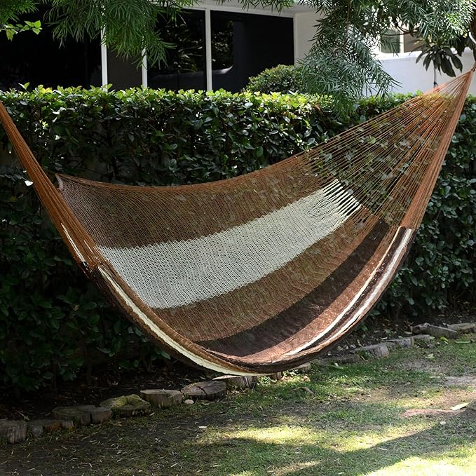 NOVICA Beige Brown Nylon Handwoven Mayan Hammock, Near The Sea' (Double)