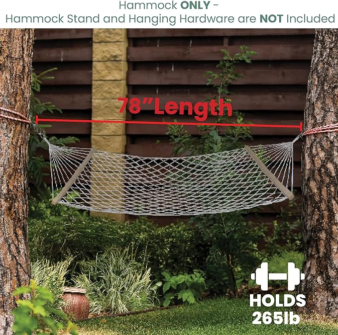 Northlight 78" White Lattice Macrame Netted Hammock with Bars