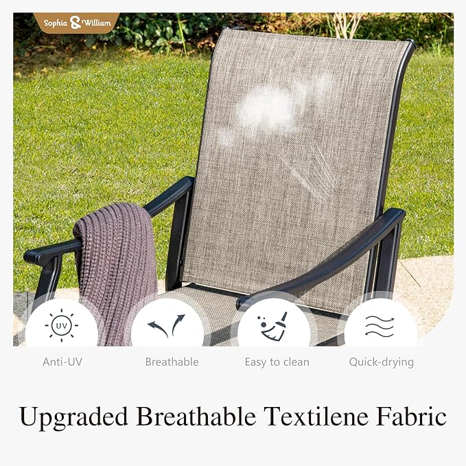Sophia & William Outdoor Dining Set for 6, All-Weather & Durable Patio Table and Chairs Set, Patio Furniture Set for Lawn, Yark, and Courtyard