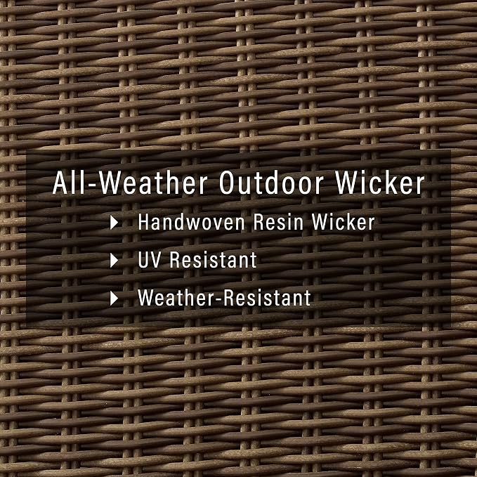 Crosley Furniture Bradenton 5-Piece Wicker Outdoor Sofa and Swivel Rocker Patio Furniture Set for Porch, Brown with Gray Cushions
