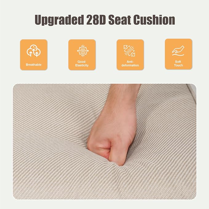 75'' Outdoor Patio Couch Wicker Sofa, All Weather Rattan 3 Seater Sofa High Back Couch with Deep Seating and Removable Cover, Outdoor Patio Furniture for Deck Porch Sunroom Backyard, Beige