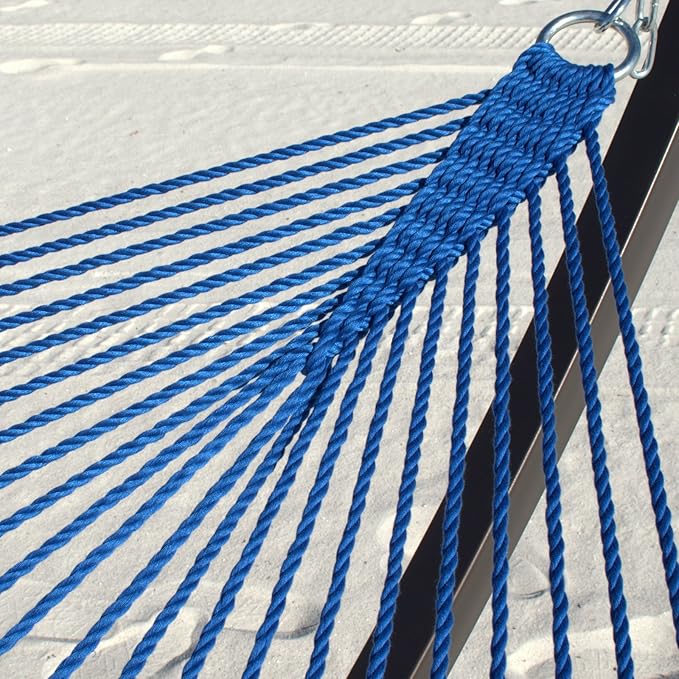 Double Caribbean Hammock - Soft-Spun Polyester - 48 inch (Dark Blue)
