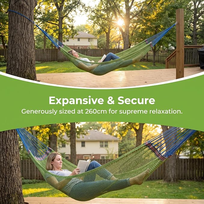 Haimoro Portable Outdoor Mesh Hammock | Includes Carry Bag, Carabiners Included
