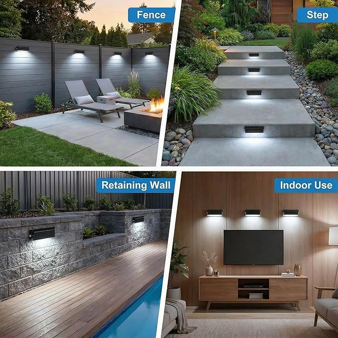 12inch Retaining Wall Lights 5W LED Hardscape Paver Lighting,5000K Daylight White Waterproof Outdoor Step Lights,12V AC/DC Low Voltage Landscape Lighting-8Packs