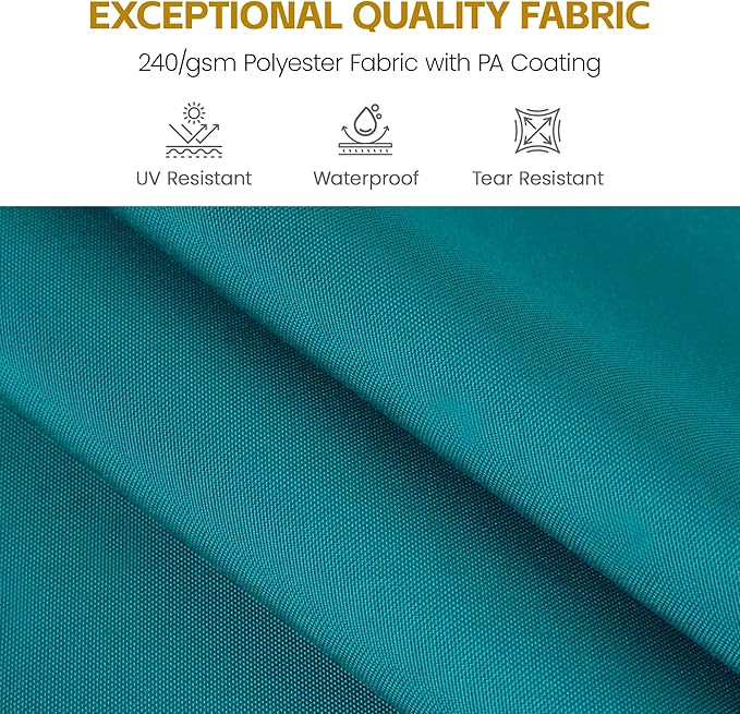 HASLE OUTFITTERS 9x12 FT Patio Cantilever Umbrella with Base, Outdoor Offset Large Rectangular Heavy Duty Umbrellas with 360° Rotation for Pool Garden Deck，Turquoise