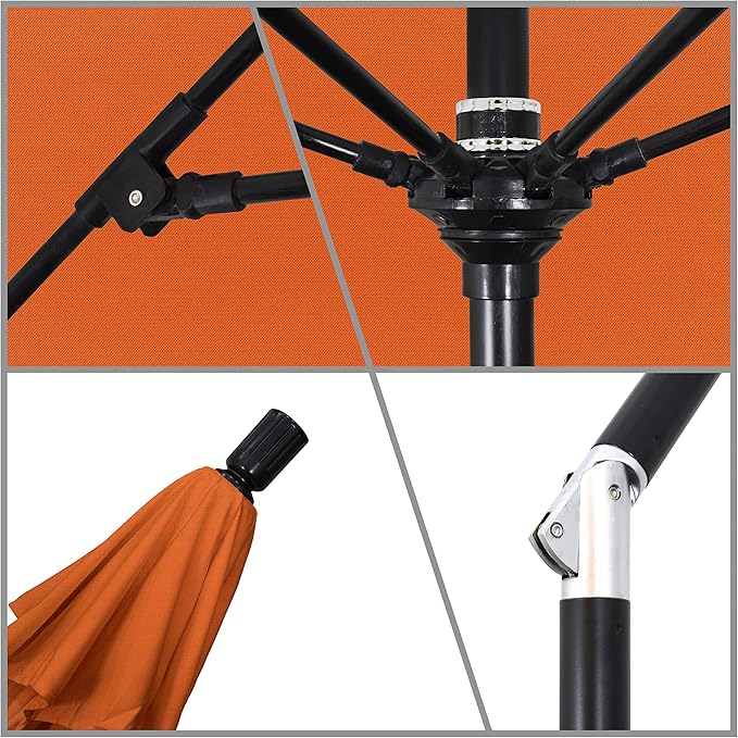 California Umbrella 9' Round Aluminum Pole Fiberglass Rib Market Umbrella