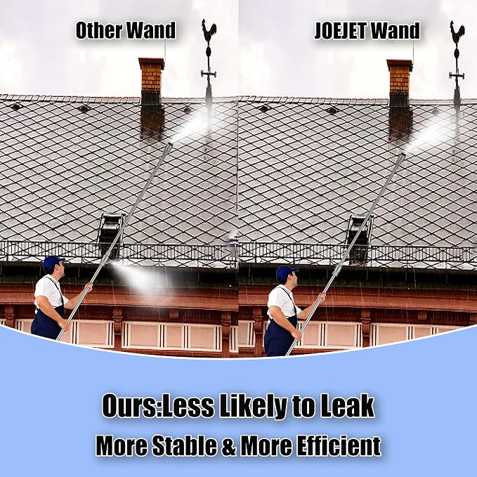 JOEJET Pressure Washer Extension Wand, Stainless Steel Body and Fittings, 17 Inch Power Washer Lance with 1/4 Inch Quick Connect, 2 Pack
