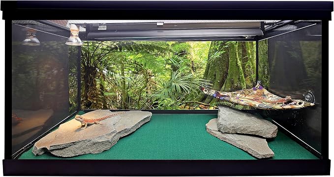Hammock for Bearded Dragons, Butterflies and Leaves Fabric with Suction Cup Hooks