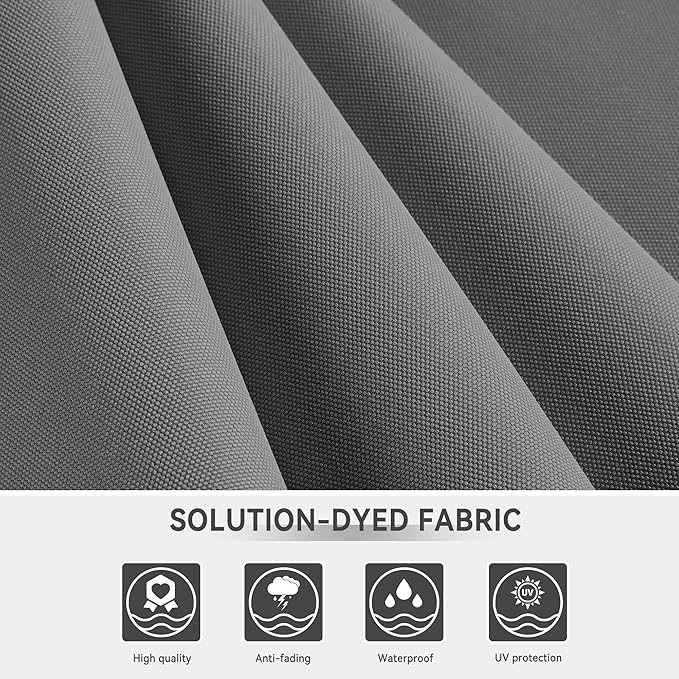 10 X 13 FT Cantilever Outdoor Patio Umbrella with Base Included Large Heavy Duty 360° Rotation Double Top Offset Rectangular Umbrellas with LED Lights for Backyard Outside Deck, Grey