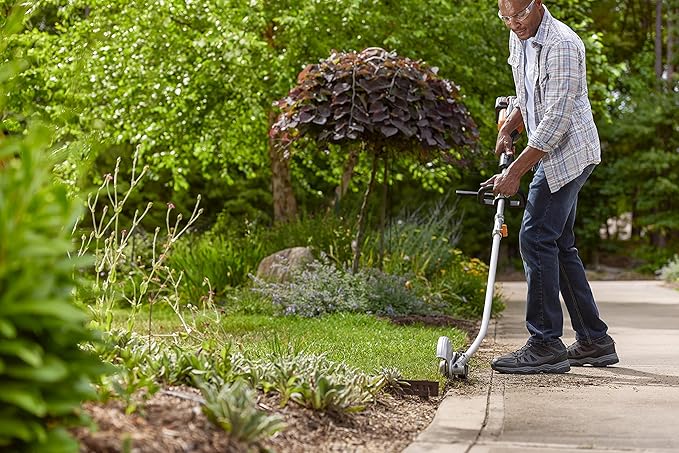 WORX WG186 40V Nitro Power Share Cordless Attachment-Capable Driveshare 15" String Trimmer with WA0223 40V Nitro Driveshare 8" Universal Lawn Edger Attachment
