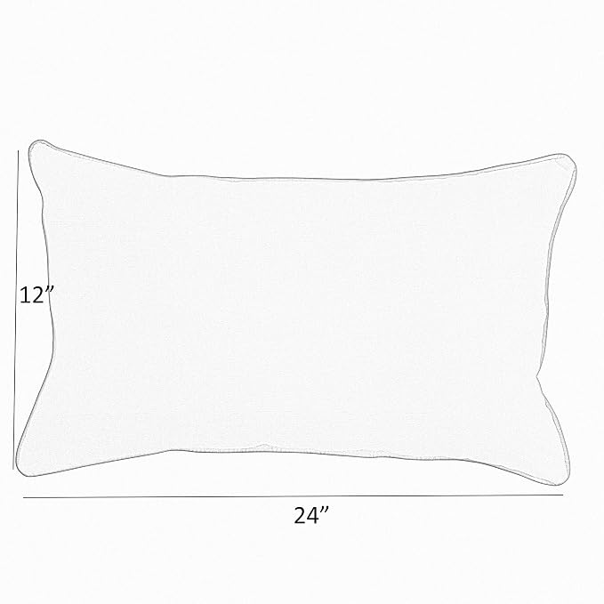 Sorra Home x Sunbrella Indoor/Outdoor Lumbar Pillow, 12 x 24, Black, Set of 2