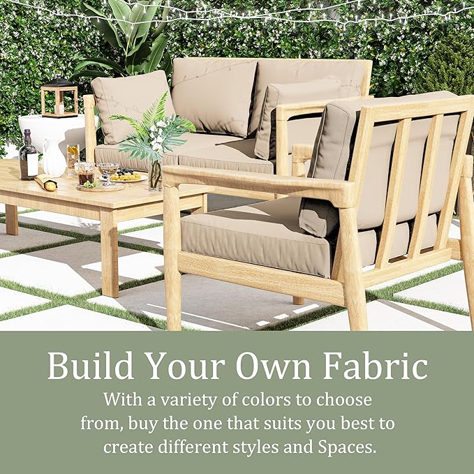 8 pcs Outdoor Cushion Slipcovers Outdoor Patio Cushions Covers Replacement Waterproof with Zipper w/3 Seat Cushion Covers and 5 Backrest Pillow Covers, Covers Only