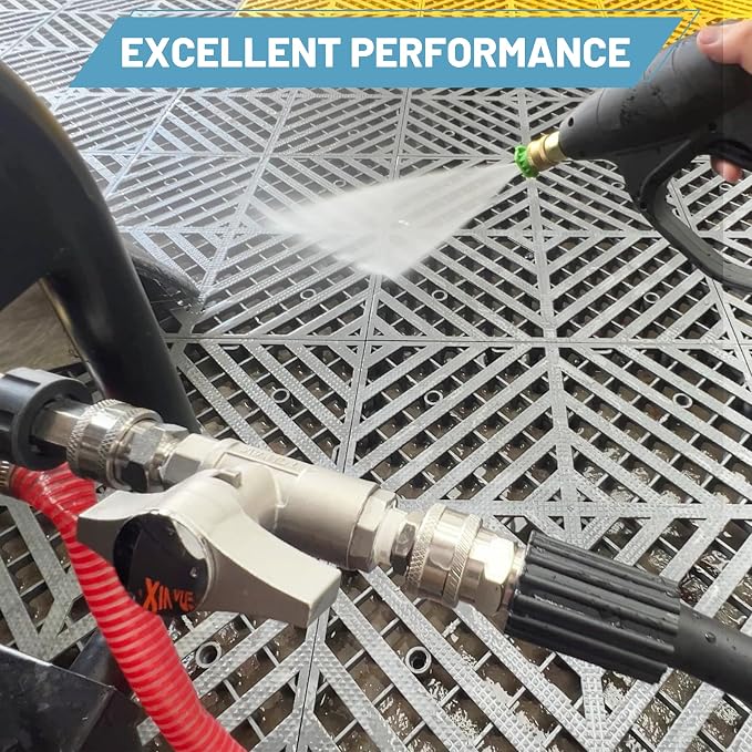 Ball Valve Pressure Washer, 3/8" Quick Connect Ball Valve Kit, High Pressure Shut Off Valve for Power Washer Hose, 5000 PSI, Stainless Steel