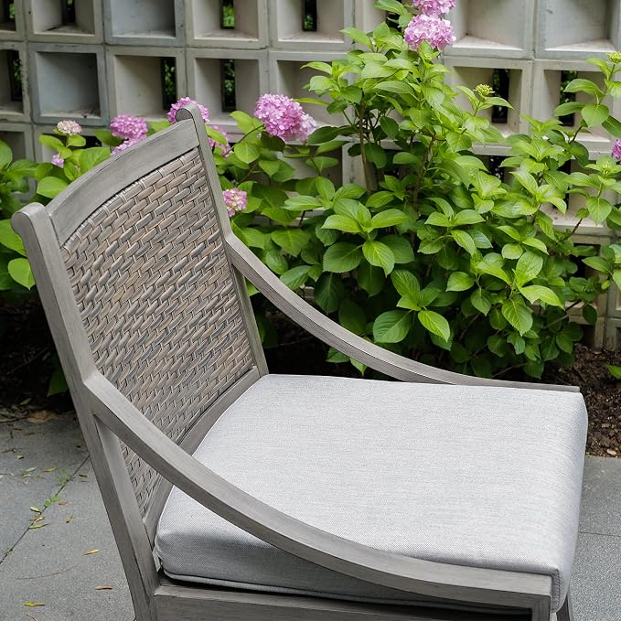Ulax furniture All-Weather Wicker Patio Chairs – Padded Outdoor Dining Set, Rattan Design (Armless Chairs)