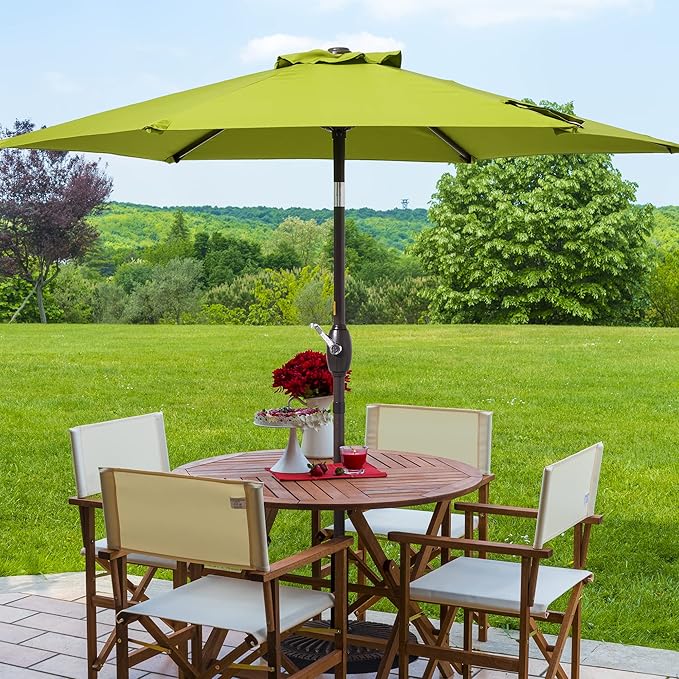 7.5ft Outdoor Umbrella Patio Umbrella,2-Year-Non-Fading,Table Market Patio Umbrella with Push Button Tilt and Crank,for Pool, Deck, Garden,Backyard