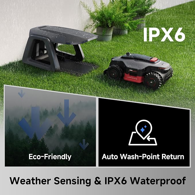 MOVA LiDAX Ultra 3000 AWD Robot Lawn Mower Wire Free RTK Free for up to 0.75 Acre*Dual Maps, 360° 3D LiDAR & AI Dual Vision Mapping, Robotic Mower with 4G, for 80% Slopes, Cutting Height 1.2”–3.9“