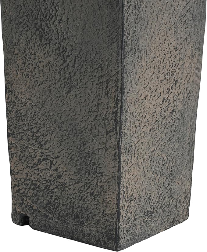 Christopher Knight Home Dapen 25.59" Tall Outdoor Water Fountain with LED Light, Outdoor Fountain and Waterfalls for Garden or Patio, Yard, and Deck Decor, Gray