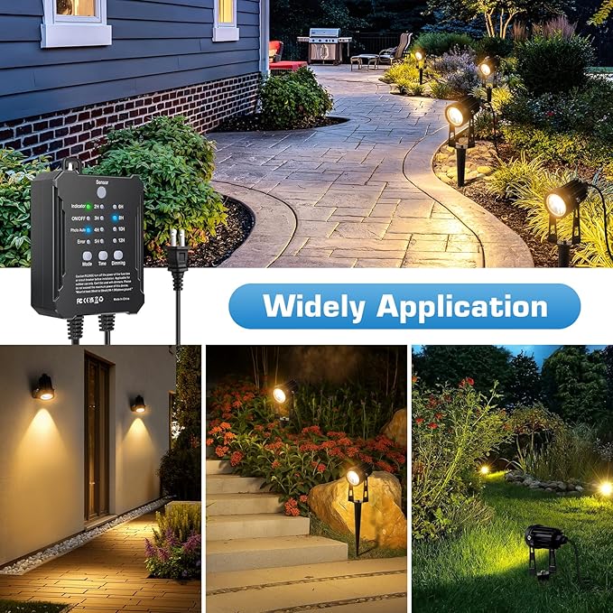 Plug-and-Play Low Voltage Landscape Lighting Kit, 6-Pack Landscape Lights with Transformer, 3000K Waterproof Outdoor Spotlight with Wire for Yard, Garden