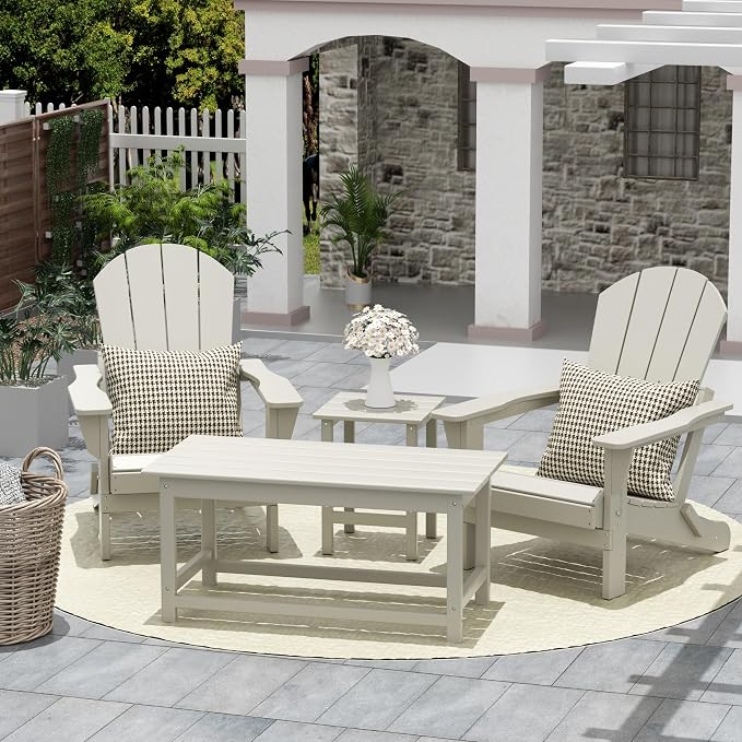 HDPE Laguna Outdoor Poly Adirondack Coffee Table, Sand