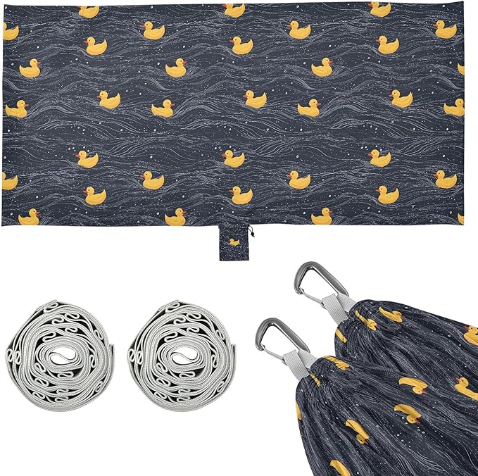 Camping Hammock Outdoor Hammocks for Outside Duck Black Beach Trees Portable Lightweight with Pockets Tree Straps Indoor
