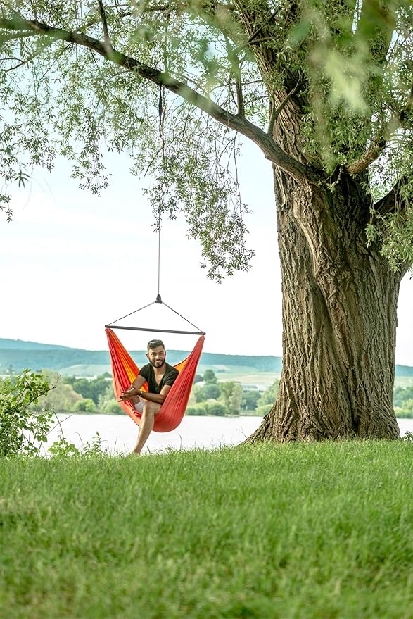 LA SIESTA ZunZun Travel Hammock Chair with Easy-Adjust Suspension, Lightweight, Portable, Outdoor Relaxation, Featuring Breathable Nylon Fabric, Max 265 Lbs, Sunrise