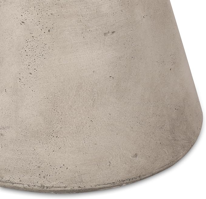 Outdoor Side Table Hourglass Concrete Side Tables Travertine End Table Faux Stone Small Coffee Tables for Patio, Garden Stool Plant Stand for Porch, Backyard, Waist Drum-Cement 15.25"*18"Liget Grey