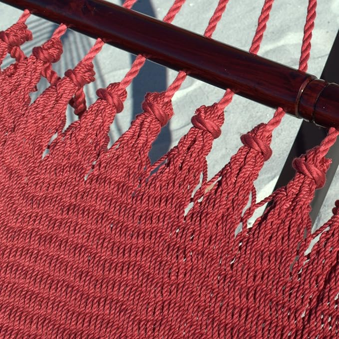 Double Caribbean Hammock - Soft-Spun Polyester - 48 inch (RED)