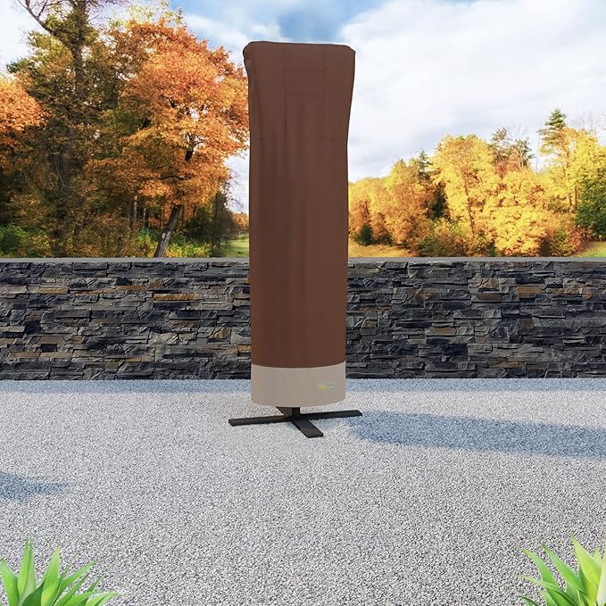 DUCKCOVERS Ultimate Waterproof 101 Inch Patio Offset Umbrella Cover with Integrated Installation Pole, Patio Furniture Covers