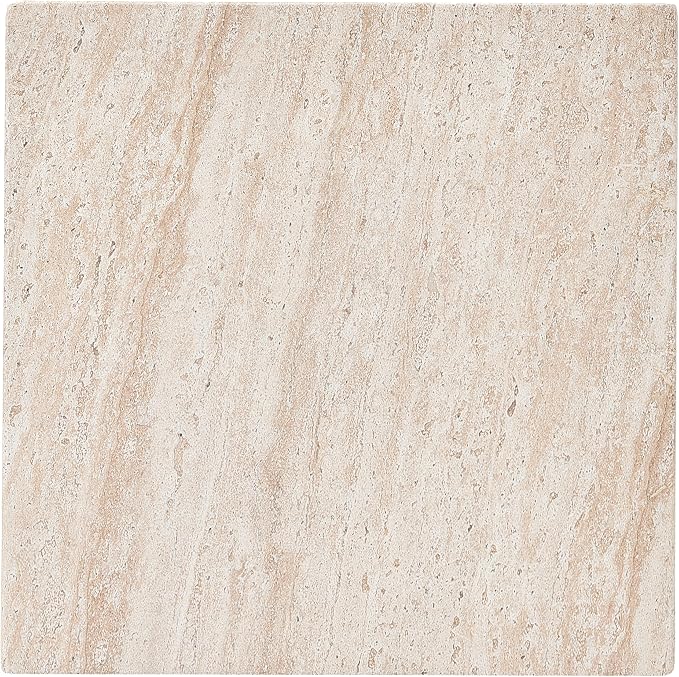 Christopher Knight Home Livia 20.28" Tall Outdoor Square Accent Side Tables Set of 6, Patio Decorative End Tables with Fluted Design, MGO Garden Stool for Patio Balcony & Garden Decor, Travertine