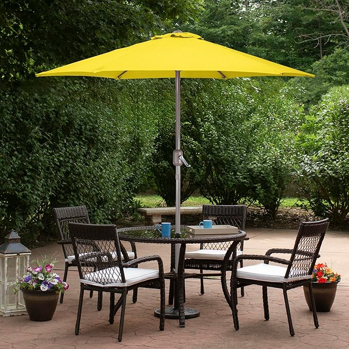 Northlight 7.5ft Outdoor Patio Market Umbrella with Hand Crank, Yellow
