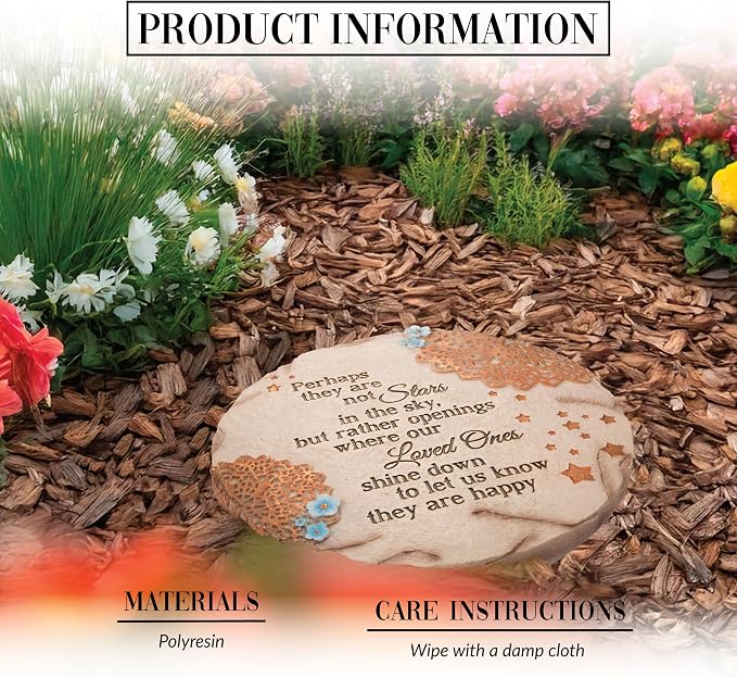 Pavilion Gift Company - Stars in the Sky - Garden Stone Bereavement Grief Loss Memorial Remembrance Loved Ones Home Garden Decor Keepsake