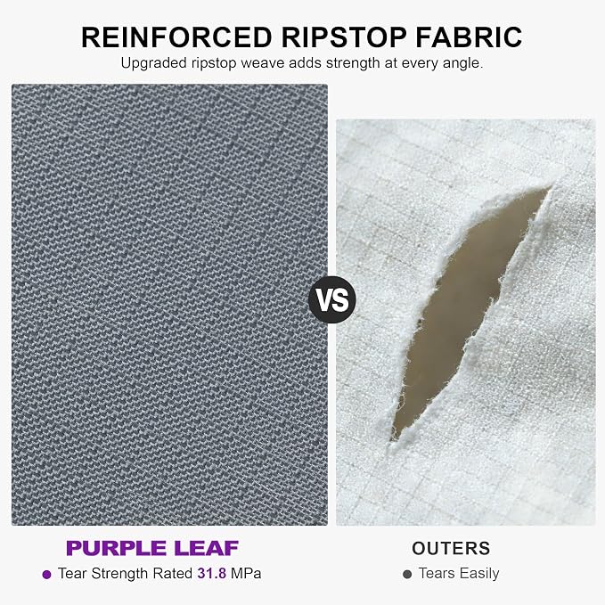 PURPLE LEAF Outdoor Dining Set with Waterproof Furniture Cover 11-Piece All-Weather Patio Set for 10 with Gray Aluminum Table Rope Weave Chairs and Cushions, Gray