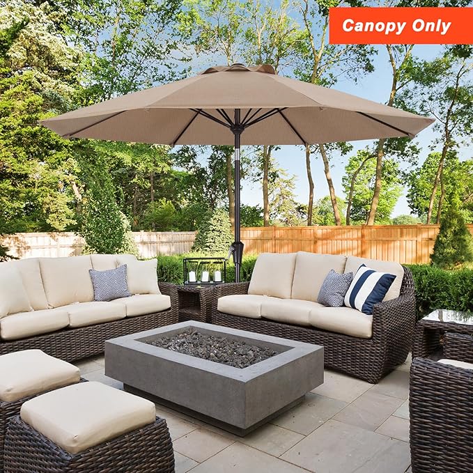MASTERCANOPY 5-Year-Non-Fading Olefin 9FT Patio Umbrella Replacement Canopy for 8 Ribs- Sapphire Blue Canopy Only