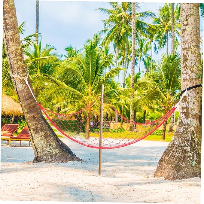 Sosoport Nylon Rope Hammock Chair Camping Mesh Portable Hammock Bed Camping Essentials Camping Gear