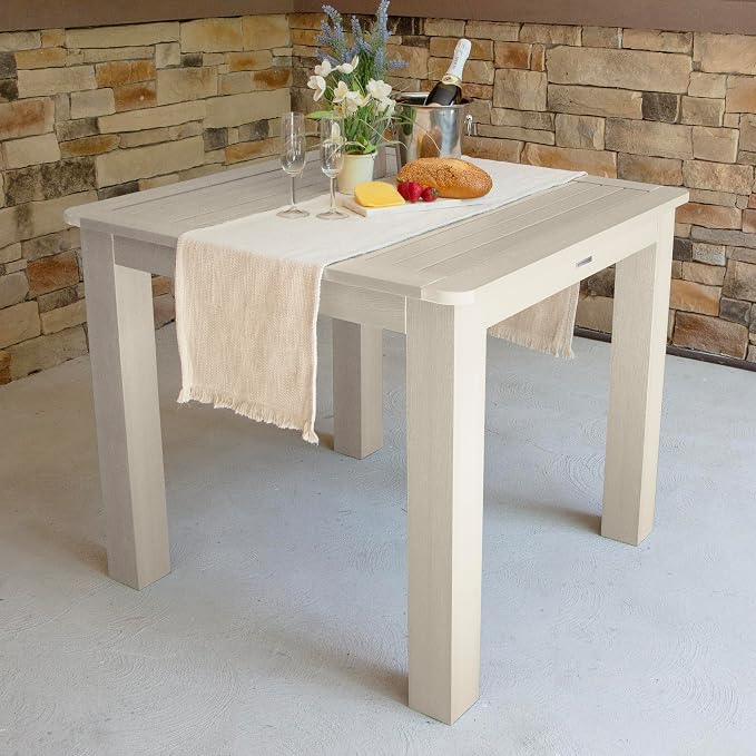 highwood 5-Piece Weatherly Square Counter Height Dining Set, 42 by 42-Inch, Whitewash (AD-CNW44-WAE)