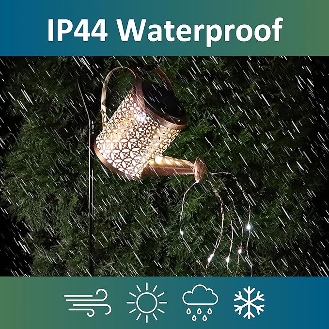 MCSSWC Solar Watering Can Landscape LED Light, Outdoor Waterproof Solar Garden Lawn Patio Yard Pathway Décor Gift and Present with Shepherd Hook