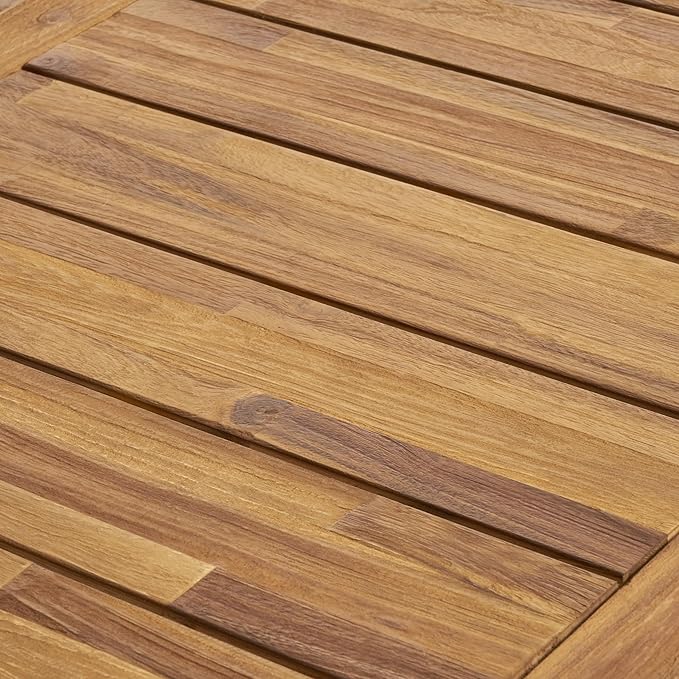 Christopher Knight Home Harly Acacia Wood Patio Dining Set for 6, Solid Wood Outdoor Dining Table Set for 6, 7 Piece Outdoor Dining Set with Rectangular Table and Wicker Backrest, Teak+Cream