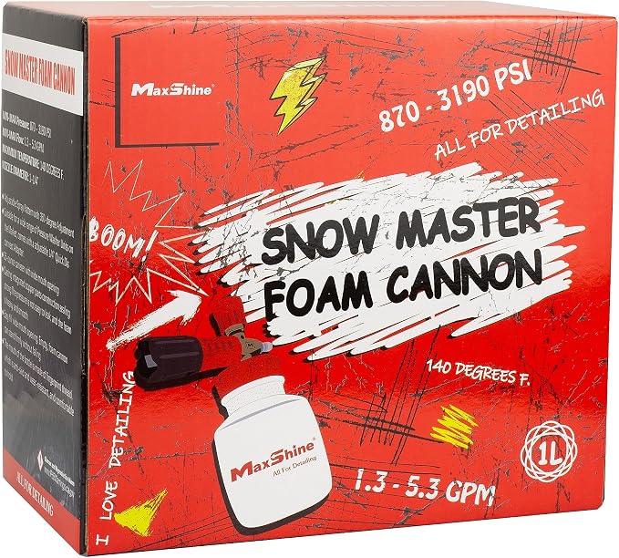 Maxshine Pressure Washer Car Wash Starter Kit – Cannon & Short Gun – 35oz Foam Cannon, 5000PSI Pressure Gun – Thick Foam Cleaning for Cars, Trucks, Home Surfaces