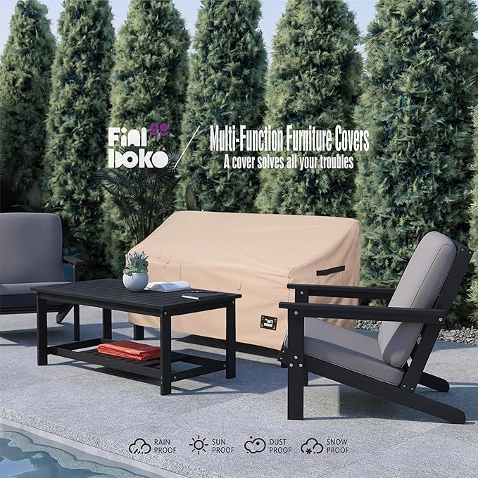 3-Seater Outdoor Couch Cover,93Wx40Dx35H Inches Patio Furniture Covers, Heavy Duty Cover for Outdoor Furniture Covers Waterproof, Light Brown