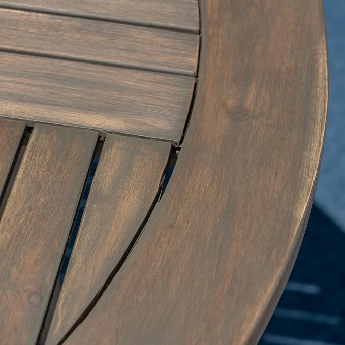 Christopher Knight Home Adn Outdoor 47" Round Acacia Wood Dining Table, Grey