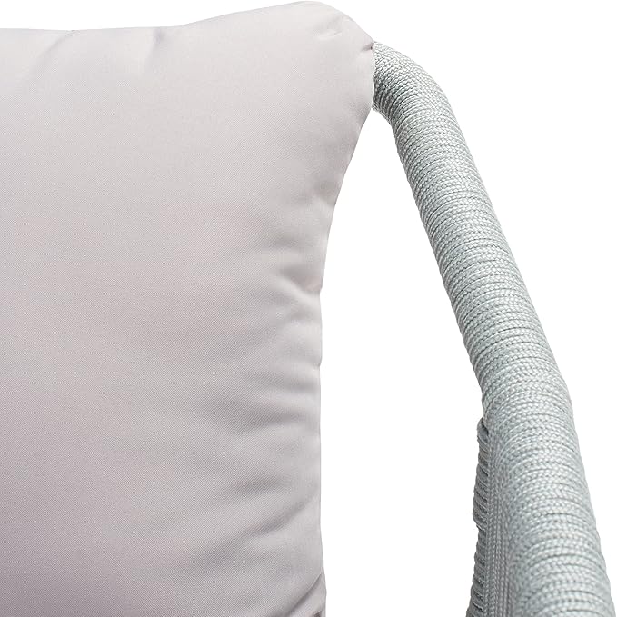 Safavieh Outdoor Collection Torsla Wicker Cushion 4-Piece Rope Patio Backyard Living Set PAT7520C, Grey/Grey