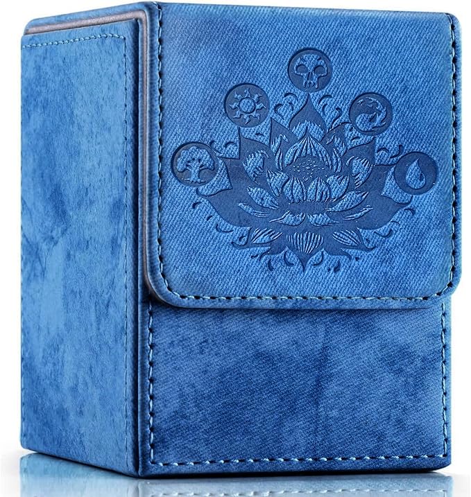 PROMAXIBINDER MTG Card Deck Box, Fits 200 Cards, Storage for TCG/MTG Crads, PU Leather Strong Magenet (Navy Blue)
