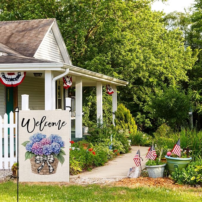 wyooxoo Spring Summer Flower Garden Flag 12x18 Inch Double Sided Vertical Welcome Garden Flag Outside Farmhouse Yard Outdoor Decoration (M)