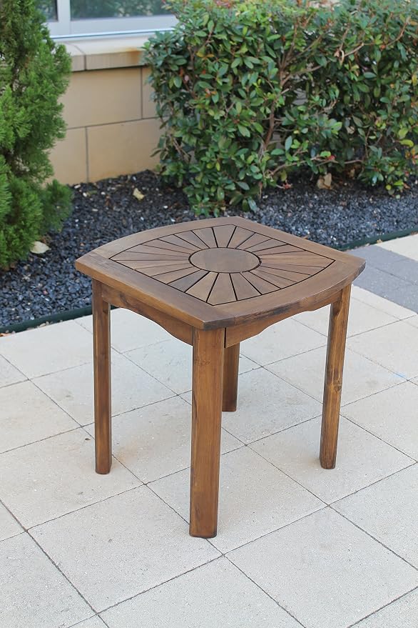 International Caravan Furniture Piece Sun Burst Square/Round Side Table